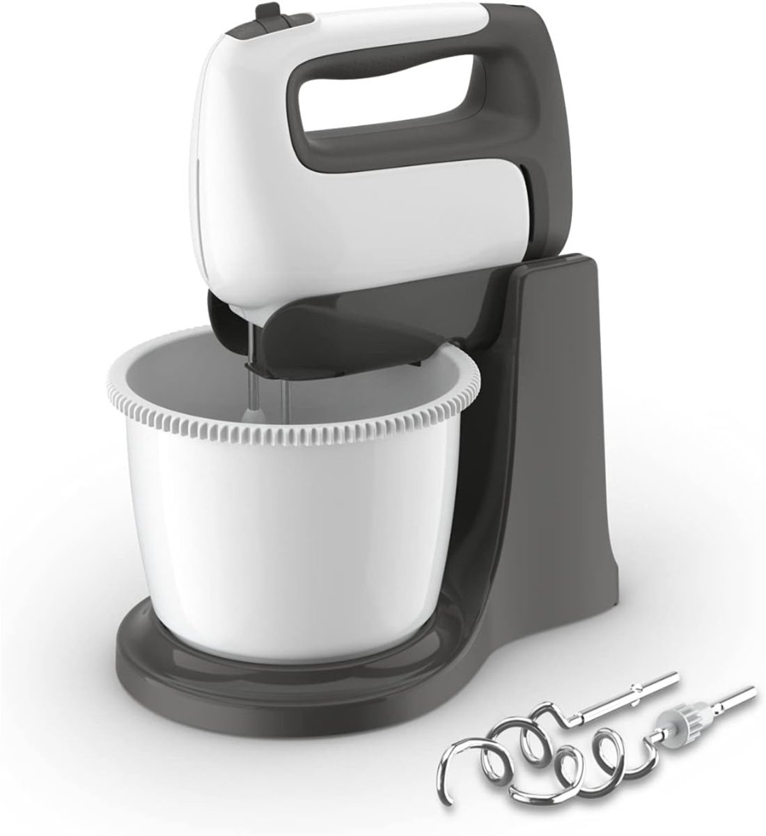 Aurixi® Mixer met mengkom - Mixer - Mixer met mengkom keukenmachine - wit / zwart - 28cm x 10cm x 32cm