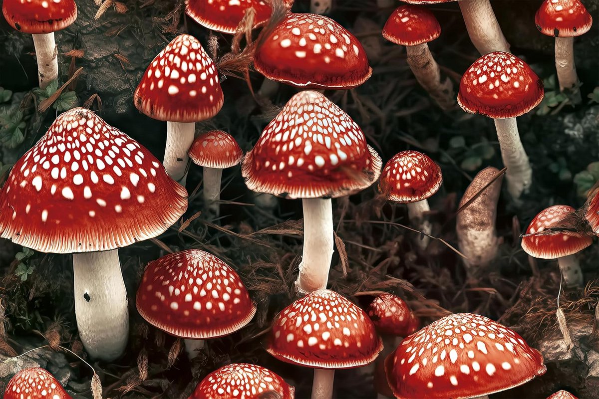Zelfklevend Decoratief Folie Paddenstoelen Patroon 44.5cm x 3M - Waterdicht en Makkelijk A