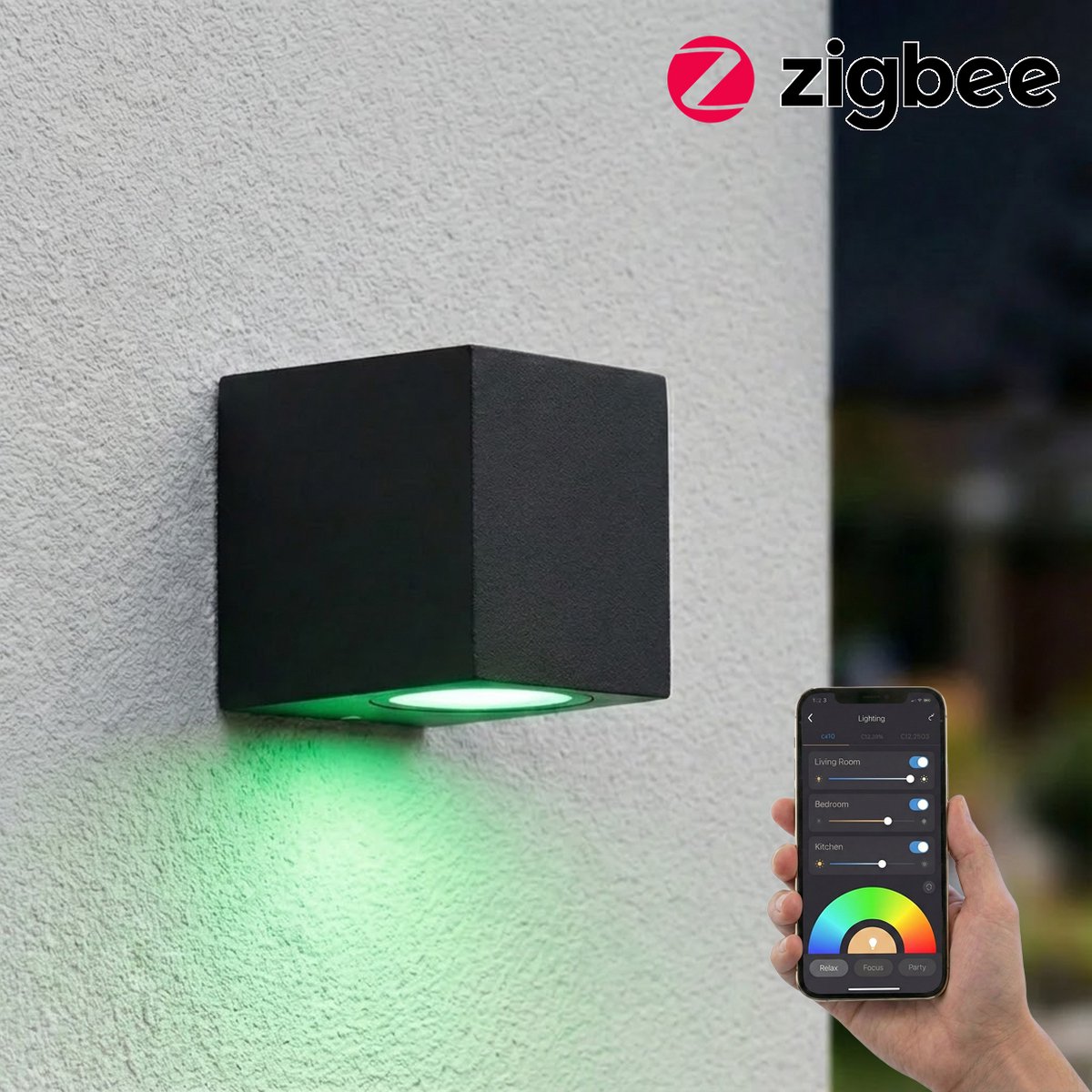 SMART LED Wandlamp | Zigbee | San diego | Incl. lichtbron | HUE Compatible| Zwart