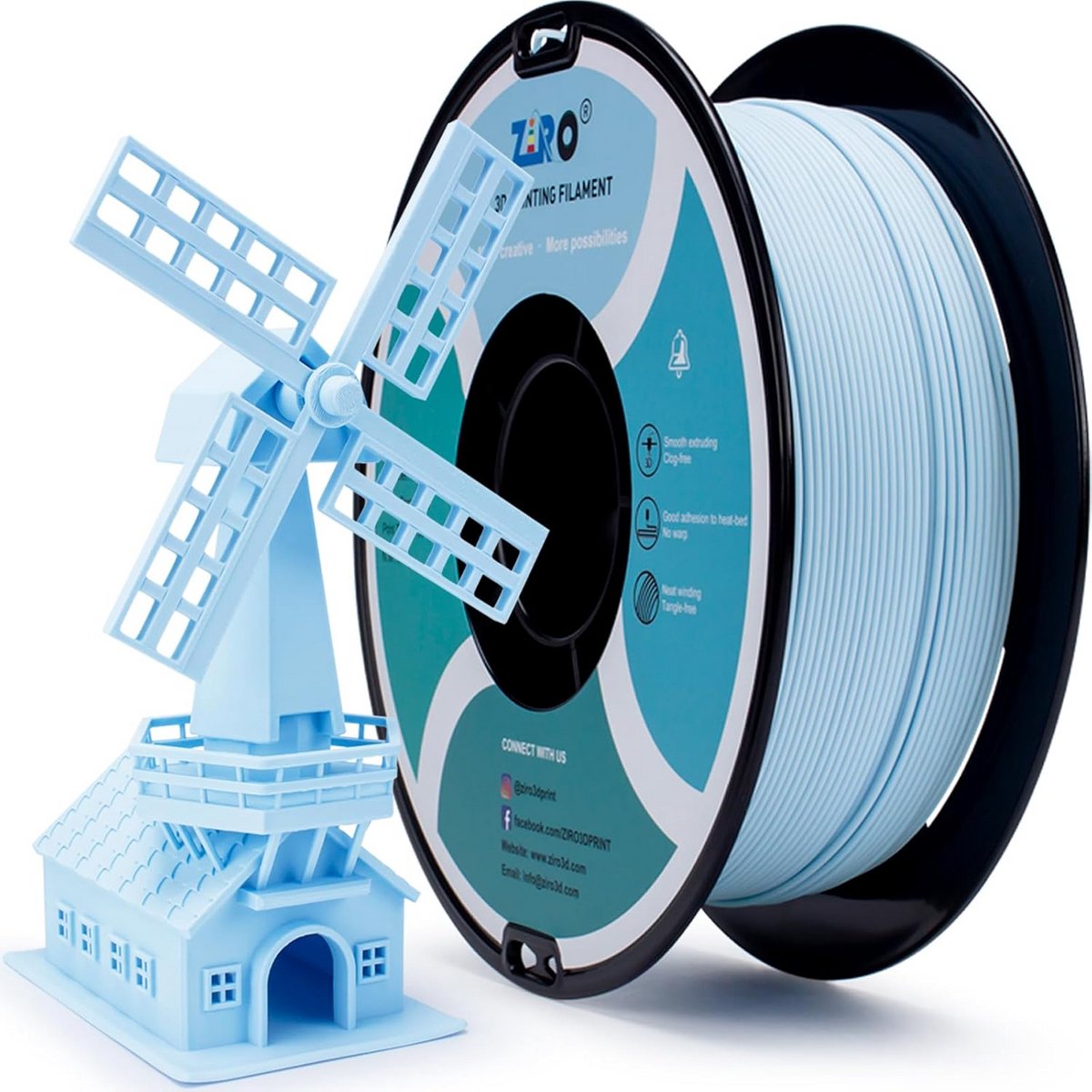 Matte PLA 3D Printer Filament 1.75mm, Pastel Kleuren, 1kg Spoel