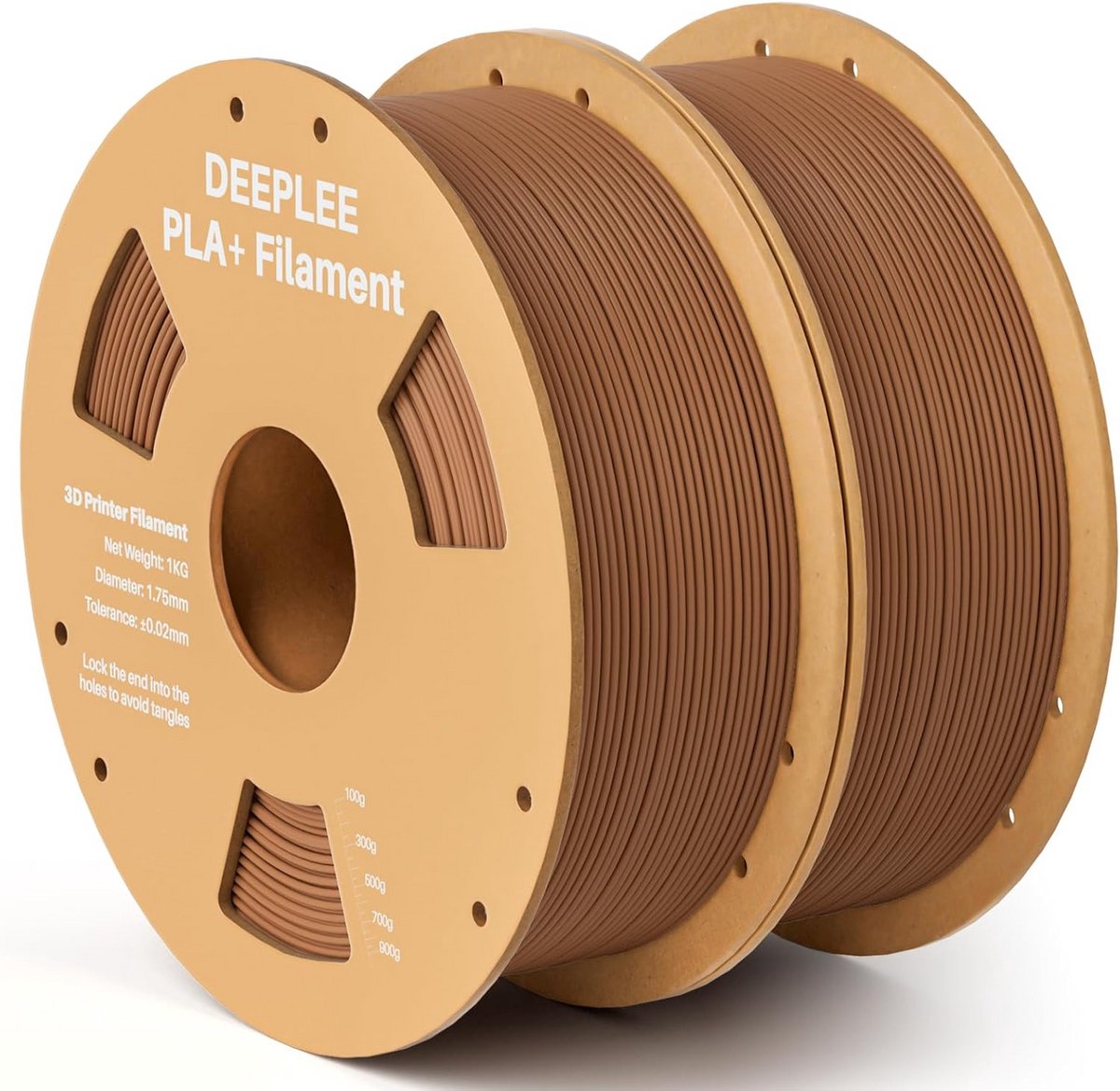 PLA+ Filament 1.75mm Bruin - 2kg Set 3D-printer Materiaal met Hoge Maatnauwkeurigheid