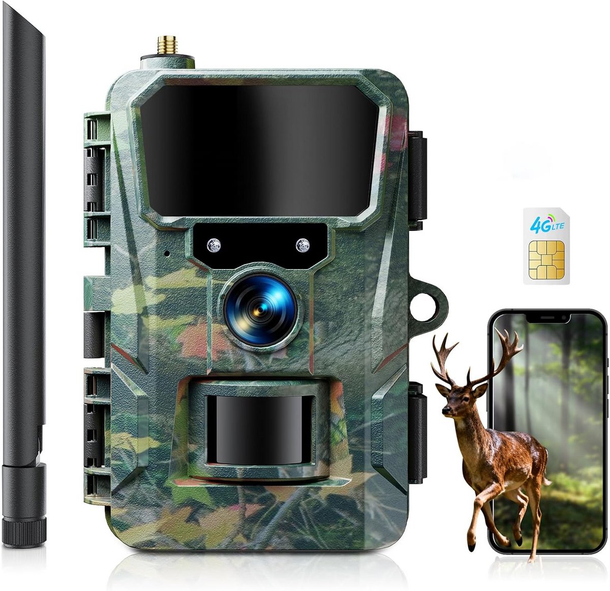 Wildcamera met Nachtzicht - Buitencamera voor Buiten - Waterdicht - Wifi - 4K - Dieren