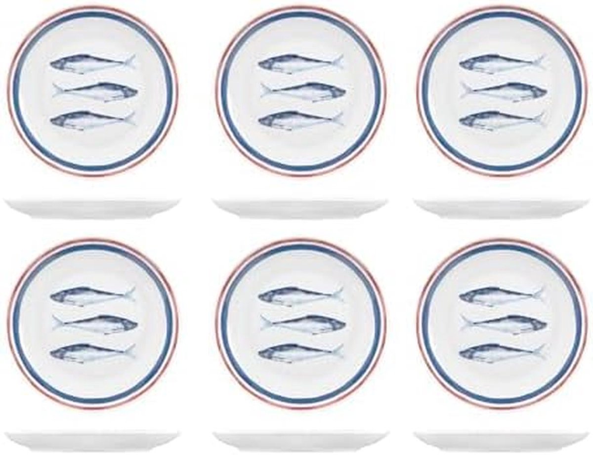 Set van 6 Aardewerken Fruitborden Ø20 cm - Vaatwasser- en Magnetronbestendig