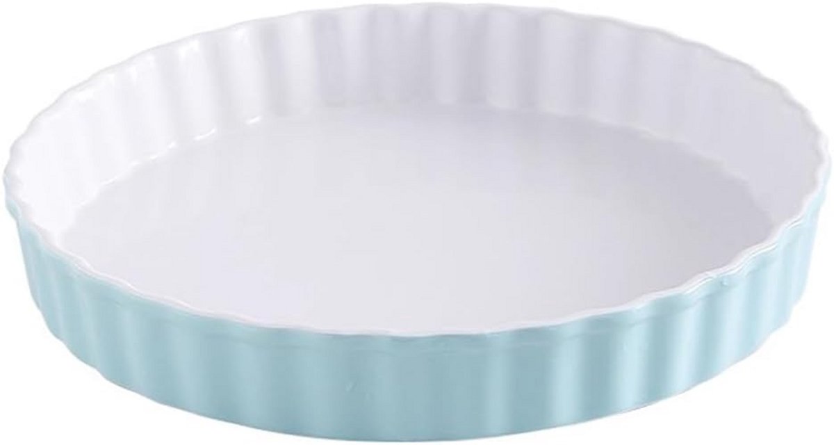 Ronde Diepe Keramische Bakvorm voor Taart en Pizza (25cm Blauw)