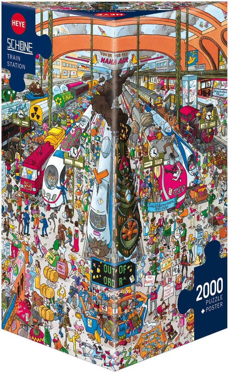 Grote Treinstation Puzzel - 2000 Stukjes voor Uren Plezier