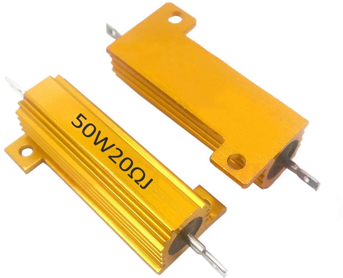 2 Stuks 50W 20 Ohm Belasting Weerstand met Aluminium Behuizing
