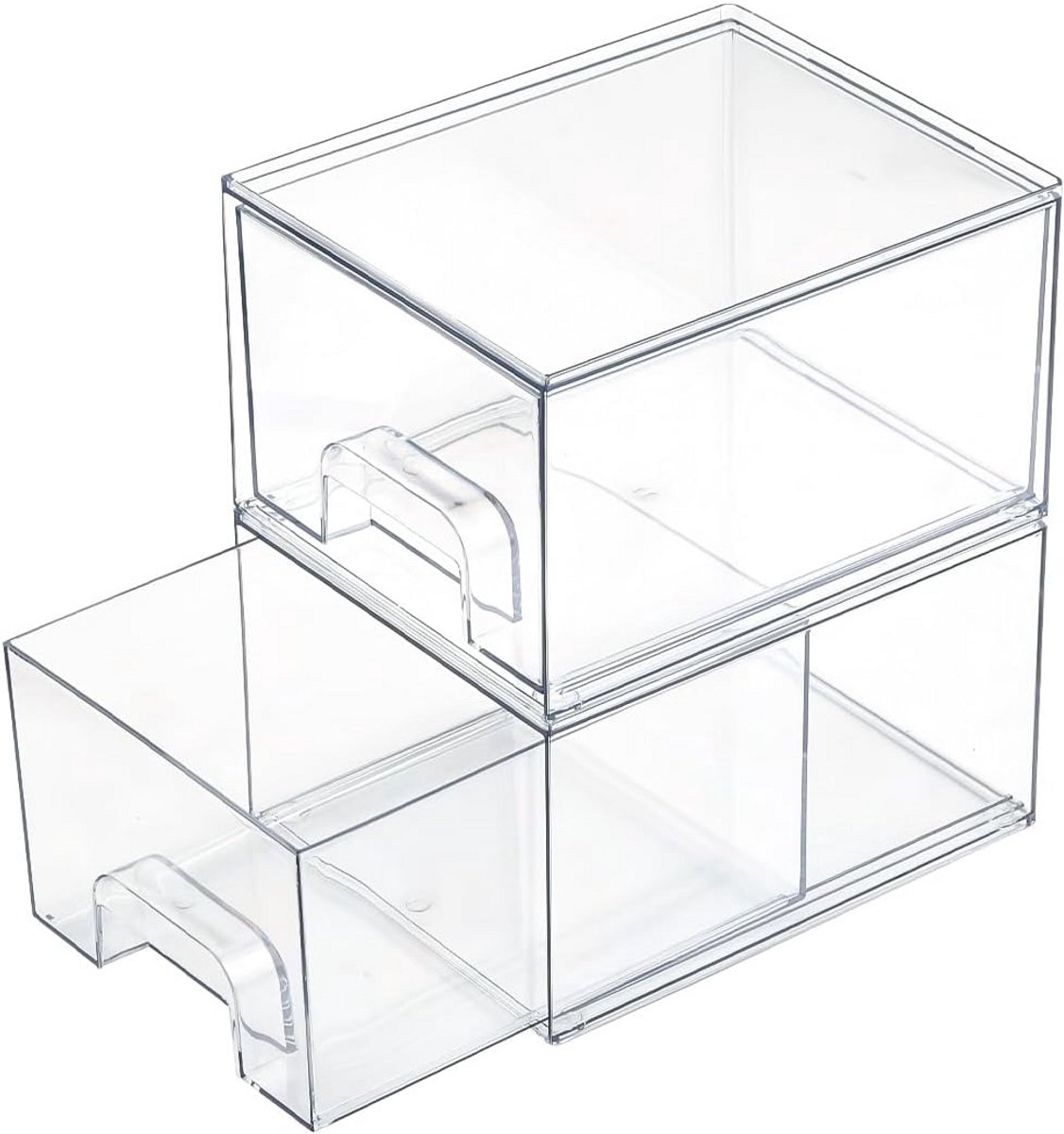 2x Stapelbare Transparante Lade-organizers voor Badkamer en Make-up