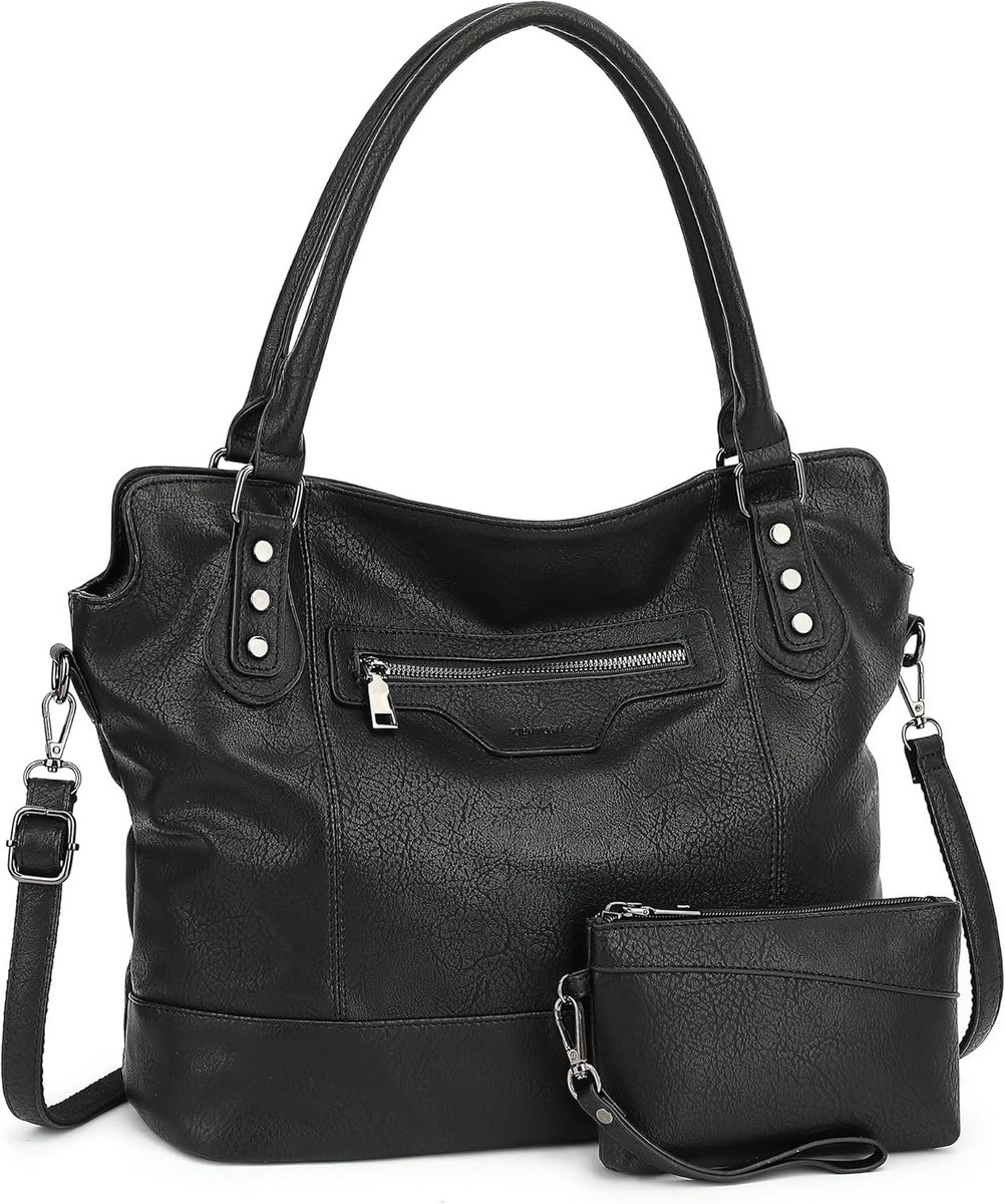 Dames Handtas Grote Shopper Tas Vintage Stijl Inclusief Afneembare Schouderriem