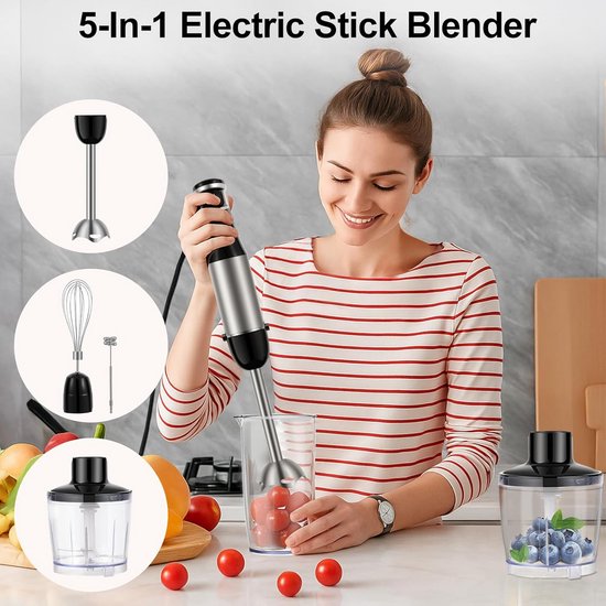 Staafmixer Set - Hakmolen - Groentesnijder - Soepmaker - Blender van Merkloos — afbeelding 3