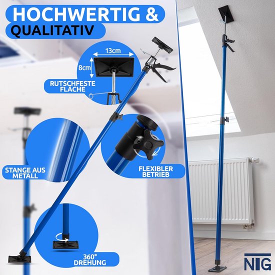 Telescopische Spanstang met Eén Hand Bediening voor Montage tot 290 cm van Merkloos	 — afbeelding 4