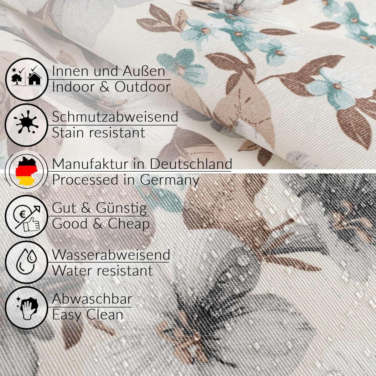 Waterafstotend Stoffen Tafelkleed Katoen Polyester 180 x 140 cm Binnen en Buiten