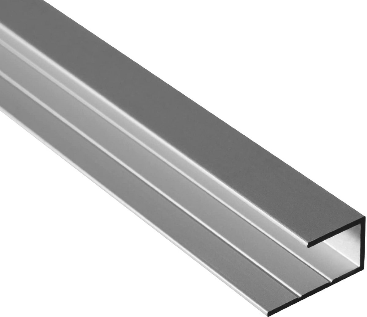 Aluminium U-Profiel voor HPL Platen (6mm & 8mm) - Eindprofiel voor Afwerking, Geanodiseerd Zilver