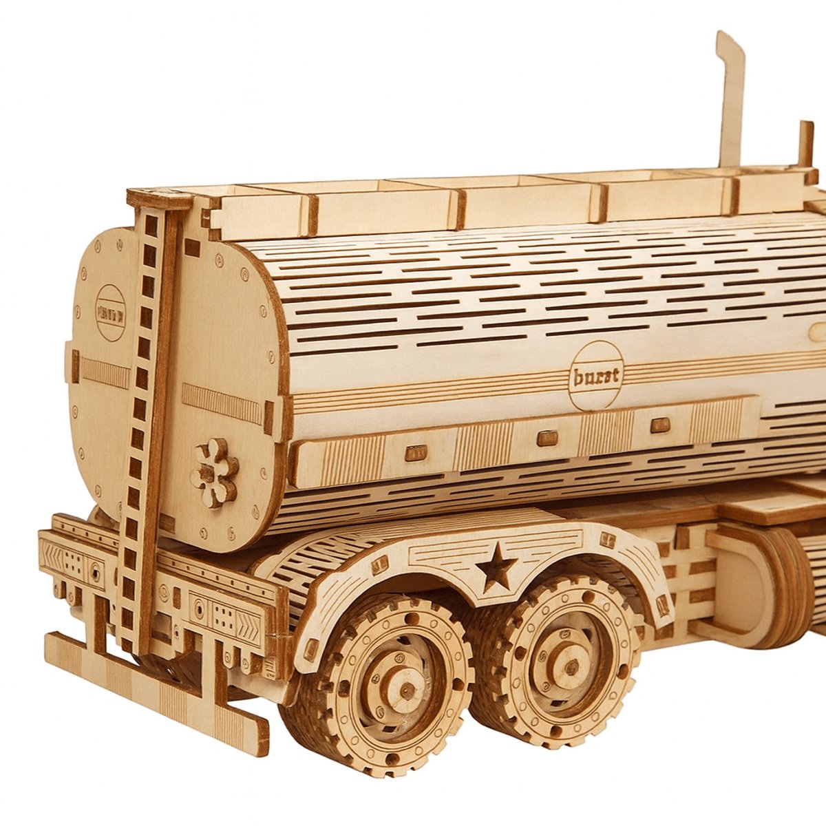 Tanker vrachtwagen (klein) - 3D Puzzel met Handleiding - DIY - Miniatuur Modelbouw Hout Kinderen en Volwassenen - Houten bouwpakket - Assemblr