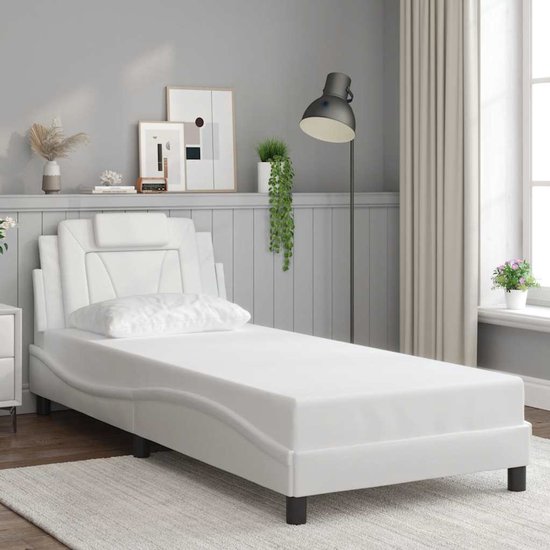 vidaXL - Bedframe - "Viana" - zonder - matras - kunstleer - wit - 80x200 - cm