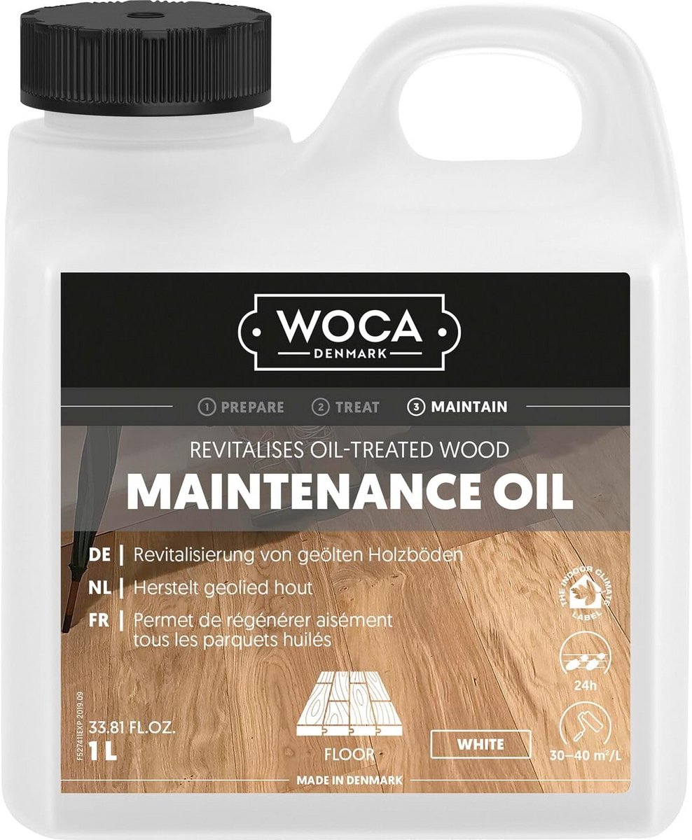 Onderhoudsolie Wit voor Houten Vloeren - 1 Liter