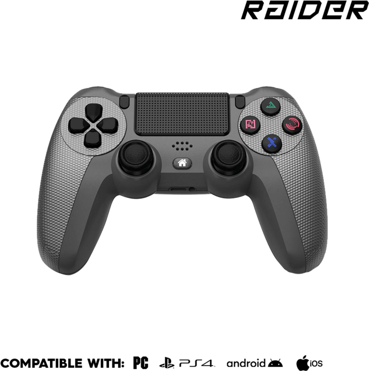 Bol.com RAIDER PRO Game Controller - Draadloos - Bluetooth - Geschikt voor PC, PS4 en Smartphone - Zwart aanbieding