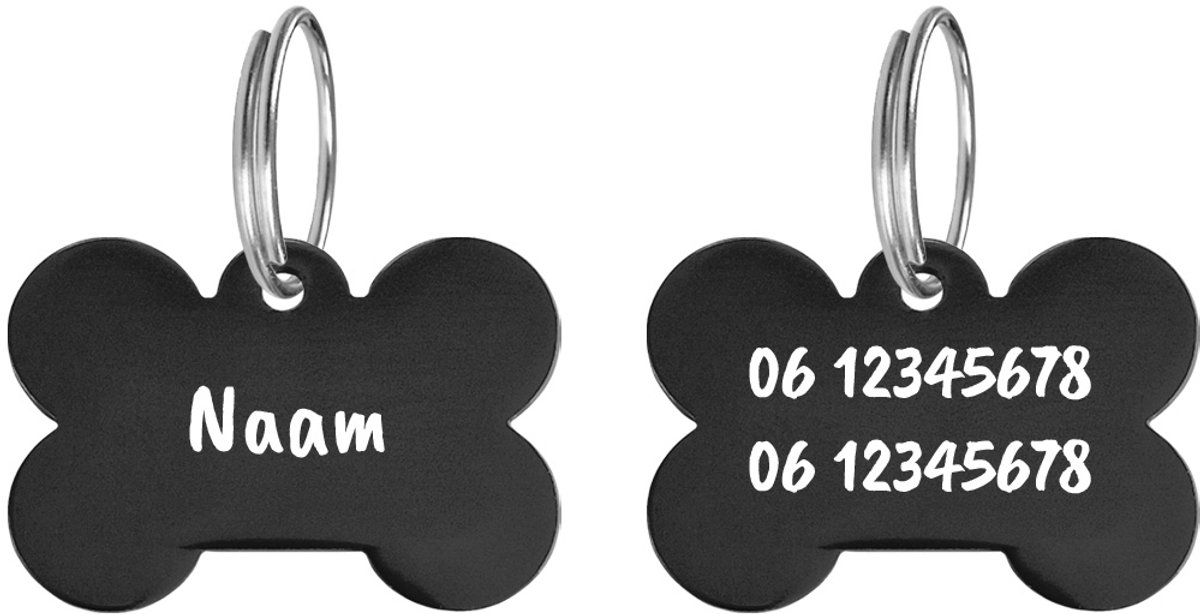 Bol.com CombiCraft hondenpenning botje 34x23mm met tekst aluminium - zwart aanbieding