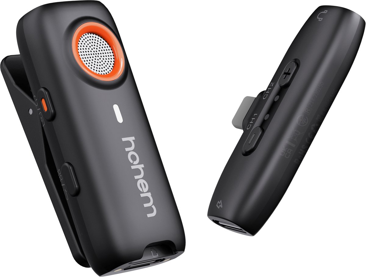 Hohem MIC-01-LIGHT microfoon Zwart Microfoon met bevestigingsclip