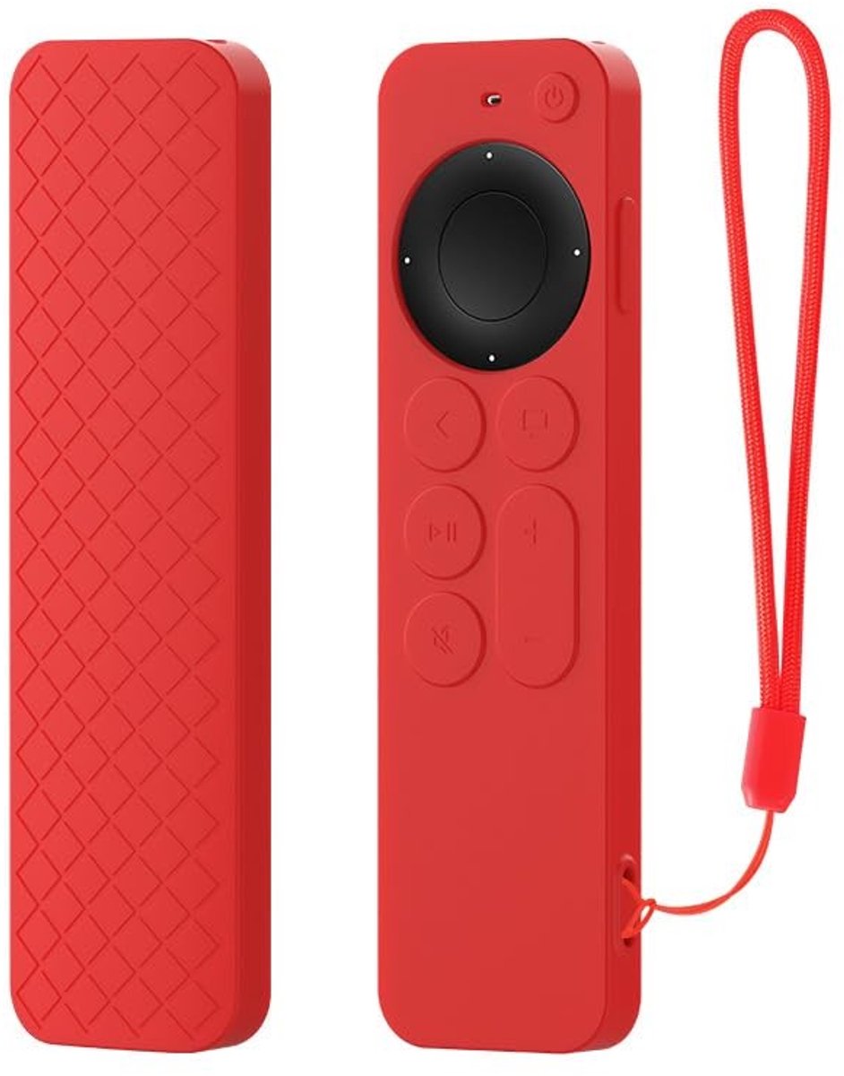 Allecto - Beschermhoes Apple TV 4K Siri Remote - Flexibel - Anti-Drop en Bump - Rood - Siri Remote Case - Geschikt voor 3e en 2e Generatie - Geen Glow