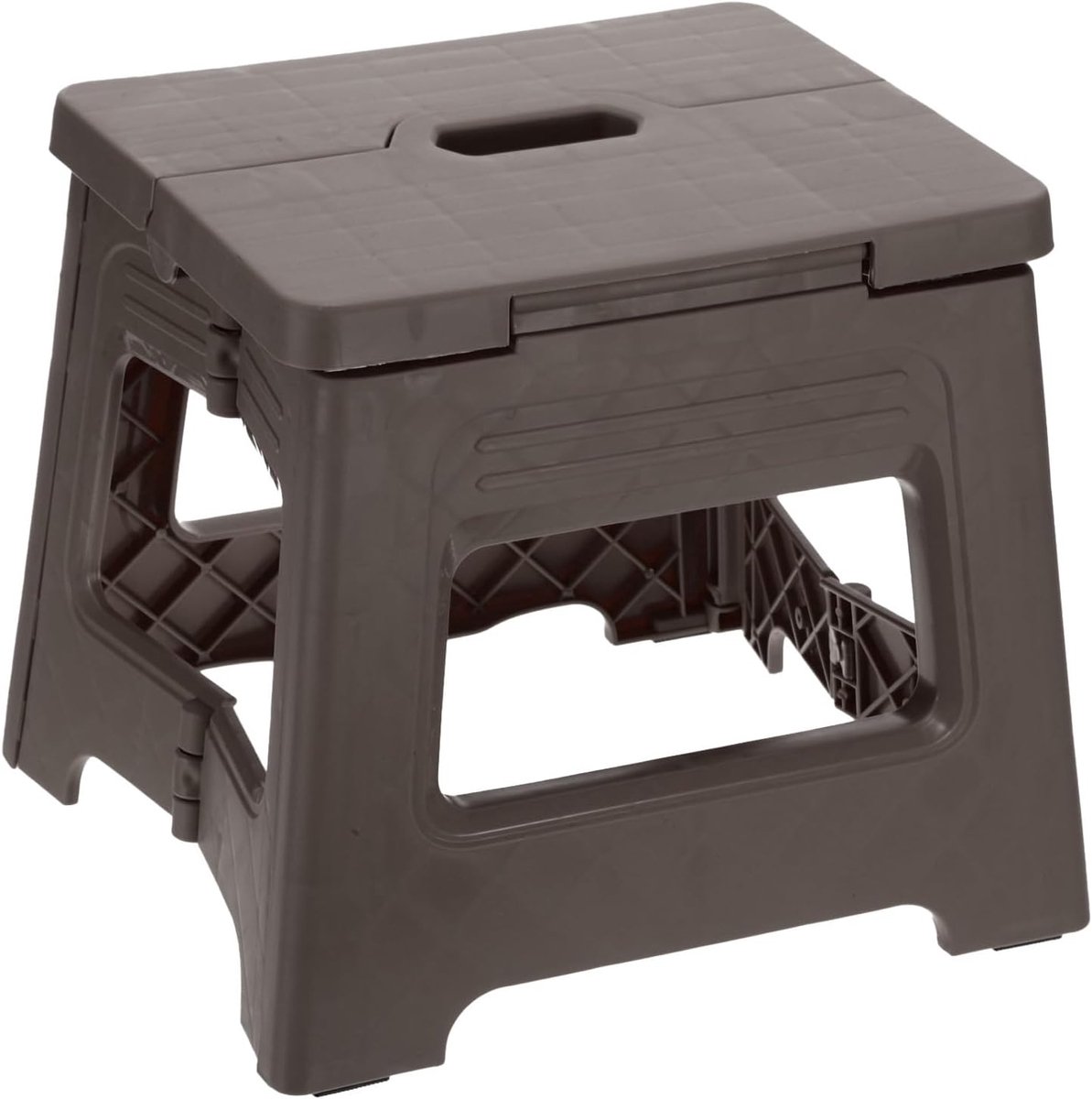 Opvouwbare Kruk - Kleine Opstap - Extra Hoogte - Antislip Treden - 20x16x20 cm - Bruin