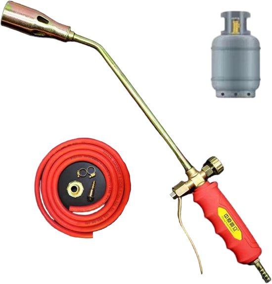 Onkruidbrander Propaan - Onkruidfakkel Tuin - Onkruid Verwijderen - Dubbele Ontstekingsschakelaar - 2 Meter Slang - Rood — afbeelding 5