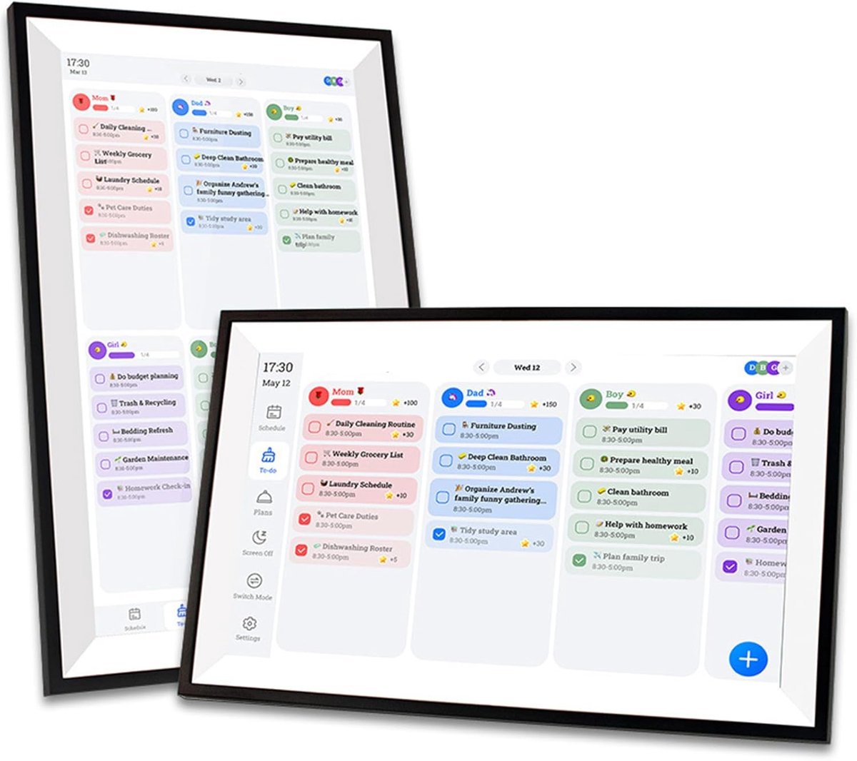 Digitale Kalender - Slimme Planner - Gezinsplanning - Interactief Touchscreen - 156 Inch - Zwart