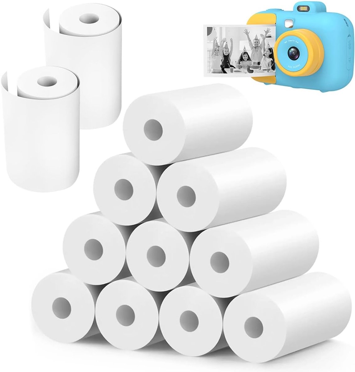 Thermisch Papier Rollen - Navulpapier - Kindercamera Afdrukken - Heldere Afdrukken - 57x29mm - Wit