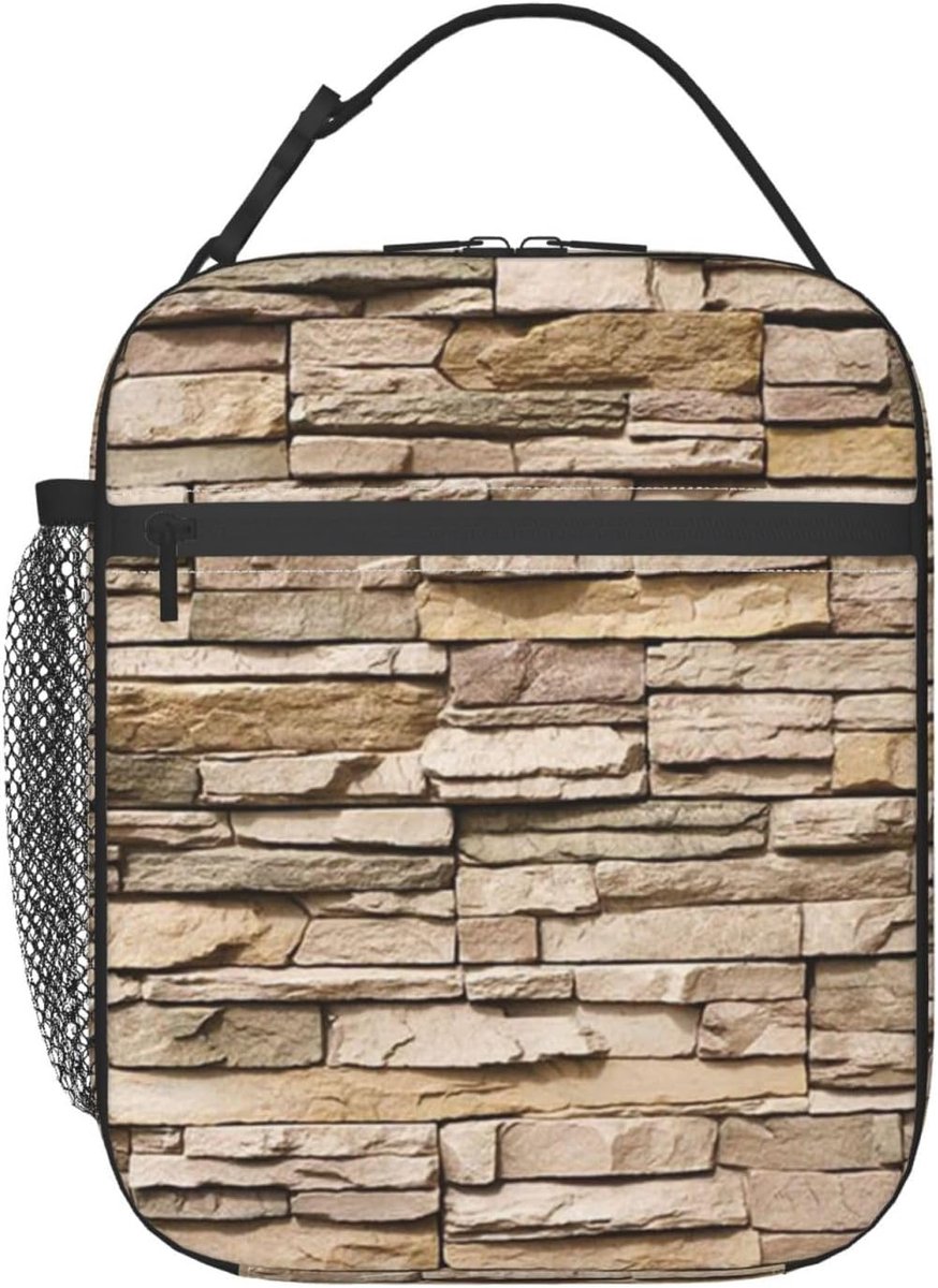 Lunchtas - Draagtas Boodschappentas - Werk Picknick Camping - Geïsoleerd Materiaal - Zwart