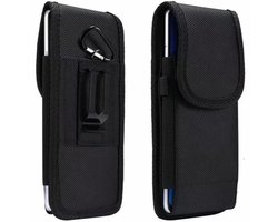 Allecto - Sac banane - Étui de téléphone - Étui en cuir - Noir - Clip de ceinture - Compatible avec Emporia V50 TOUCHsmart 2 Active Joy LTE 4G SIMPLICITYglam Talk...