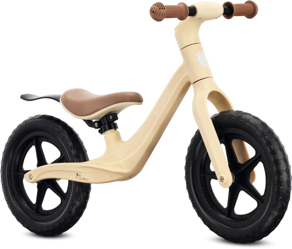 sun baby Loopfiets voor Kinderen Bubbly - 2 jaar, max. 30 kg, Loopfietsen, nylon frame, EVA-schuimwielen, verstelbaar zadel - Beige