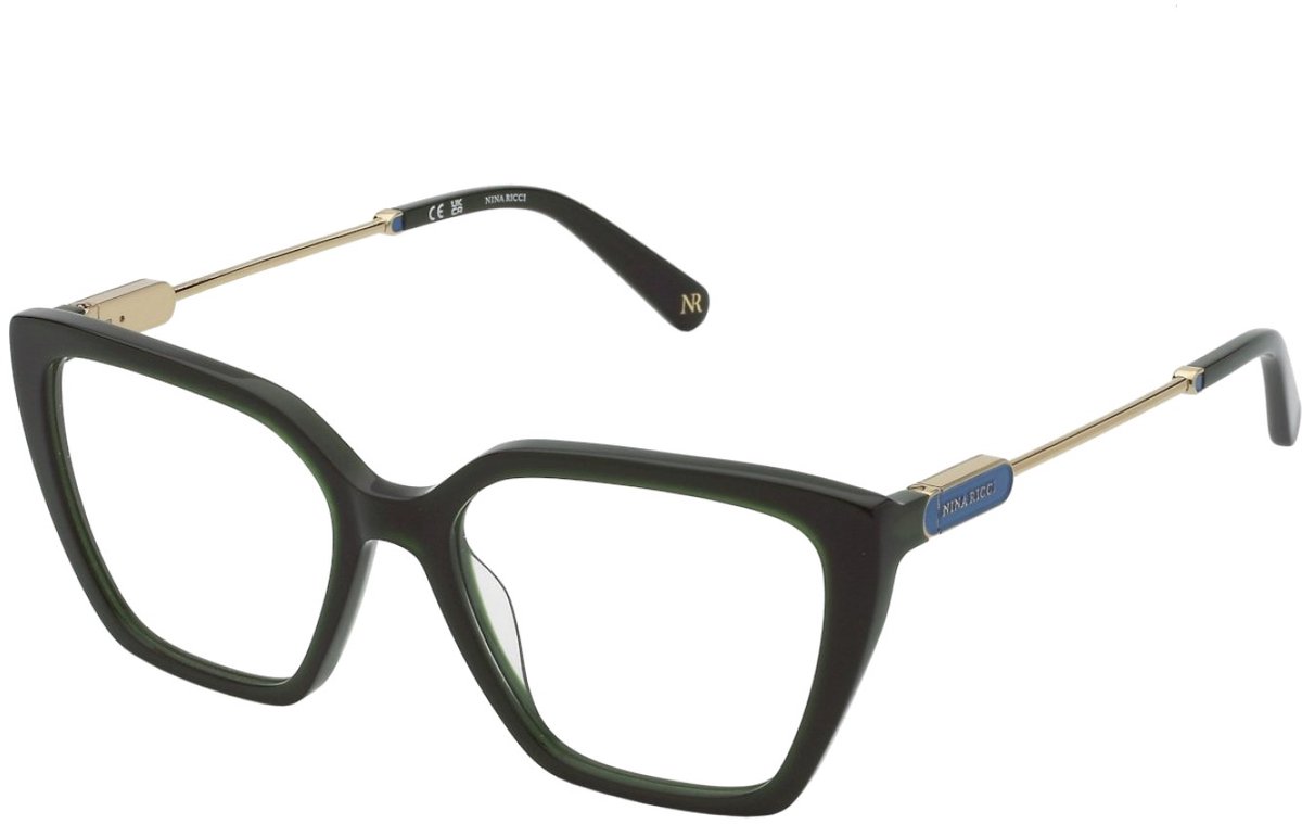 Nina Ricci VNR372 Verde pieno lucido 53/17/135 WOMAN Brilmonturen