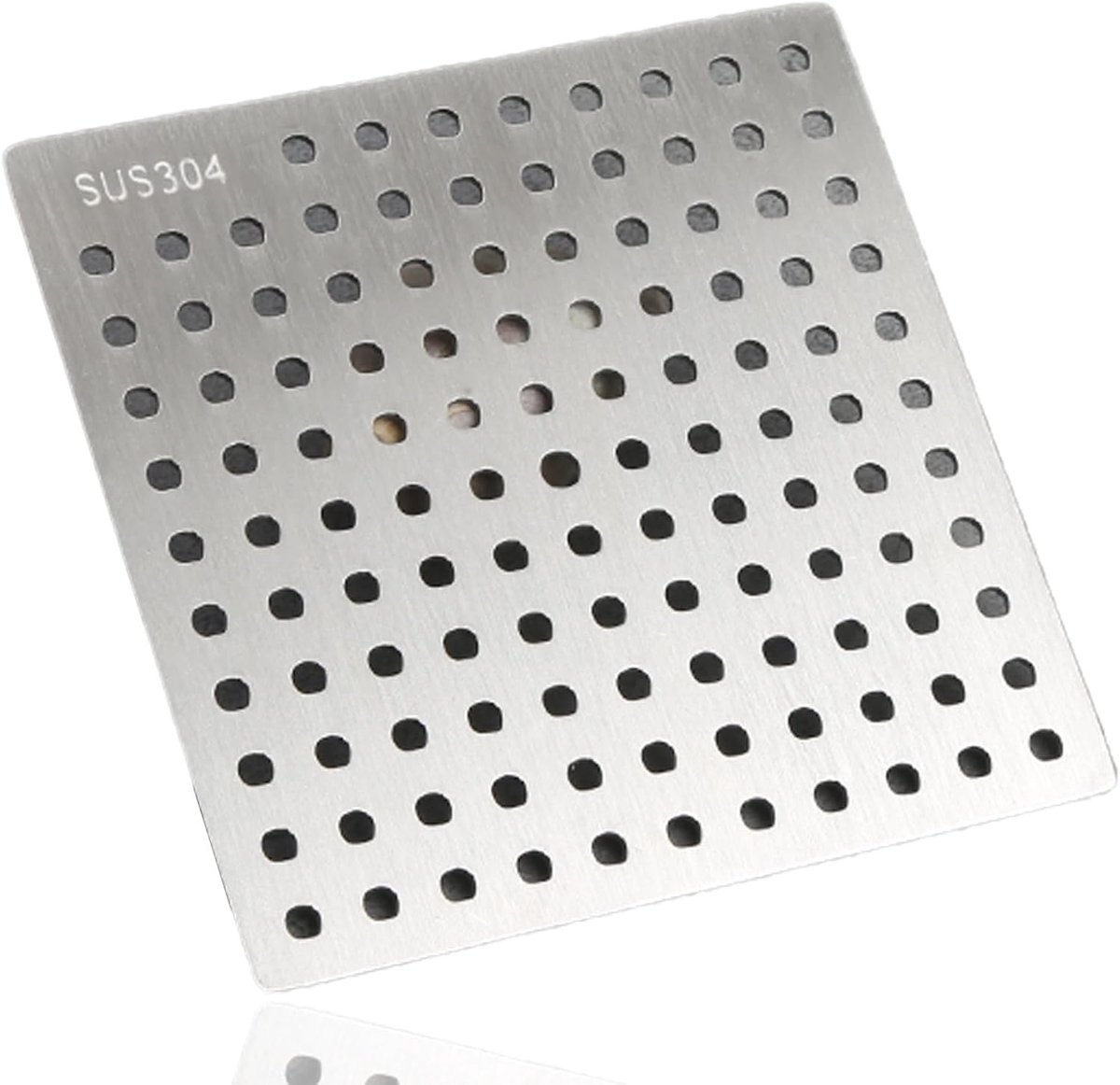 Vierkante Douchegoot - Afvoer Beschermer - Vervuiling Tegenhouden - Roestvrij Staal 304 - 15x15cm - Zilverkleurig