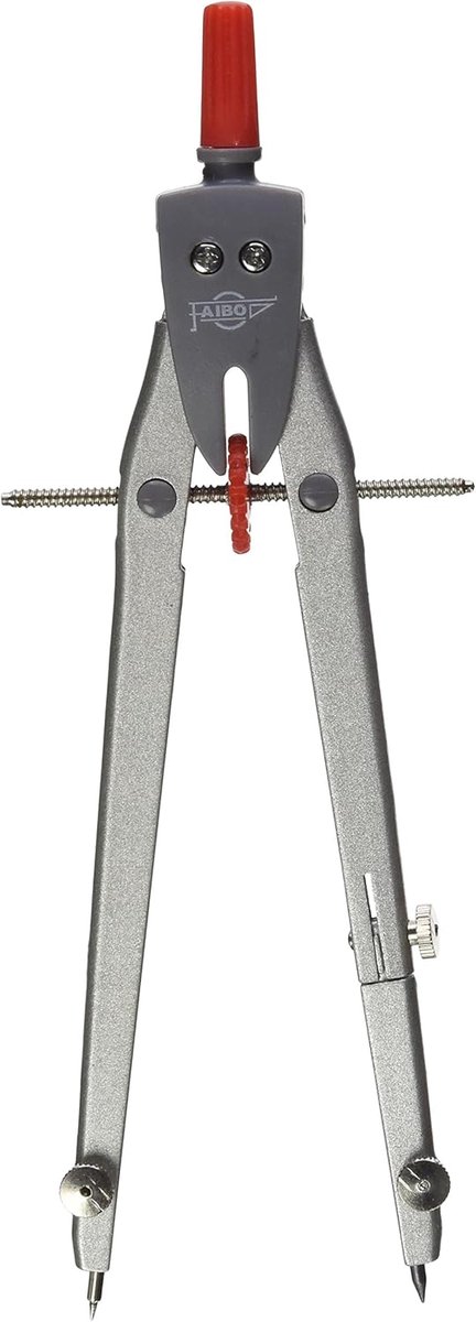 Precisie Passer - Tekenhulp - Cirkels Tekenen - Duurzame Constructie - 22 cm - Rood