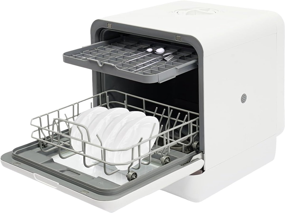 Mini Vaatwasser Compacte Afwasser Kleine Keukens Touch Control 46x46x41 cm Wit