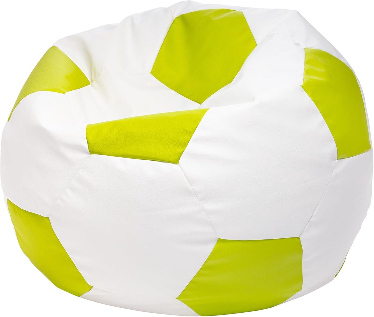 Voetbal Zitzak - Speelkussen Poef - Kinderkamer Inrichting - Duurzaam Kunstleer - 65x45cm 170L - Appelgroen