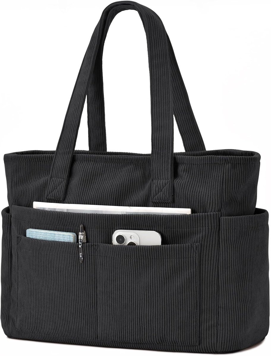 Corduroy Tas - Grote Shopper - Dagelijks Gebruik - 13 Vakken - 42x16x30cm