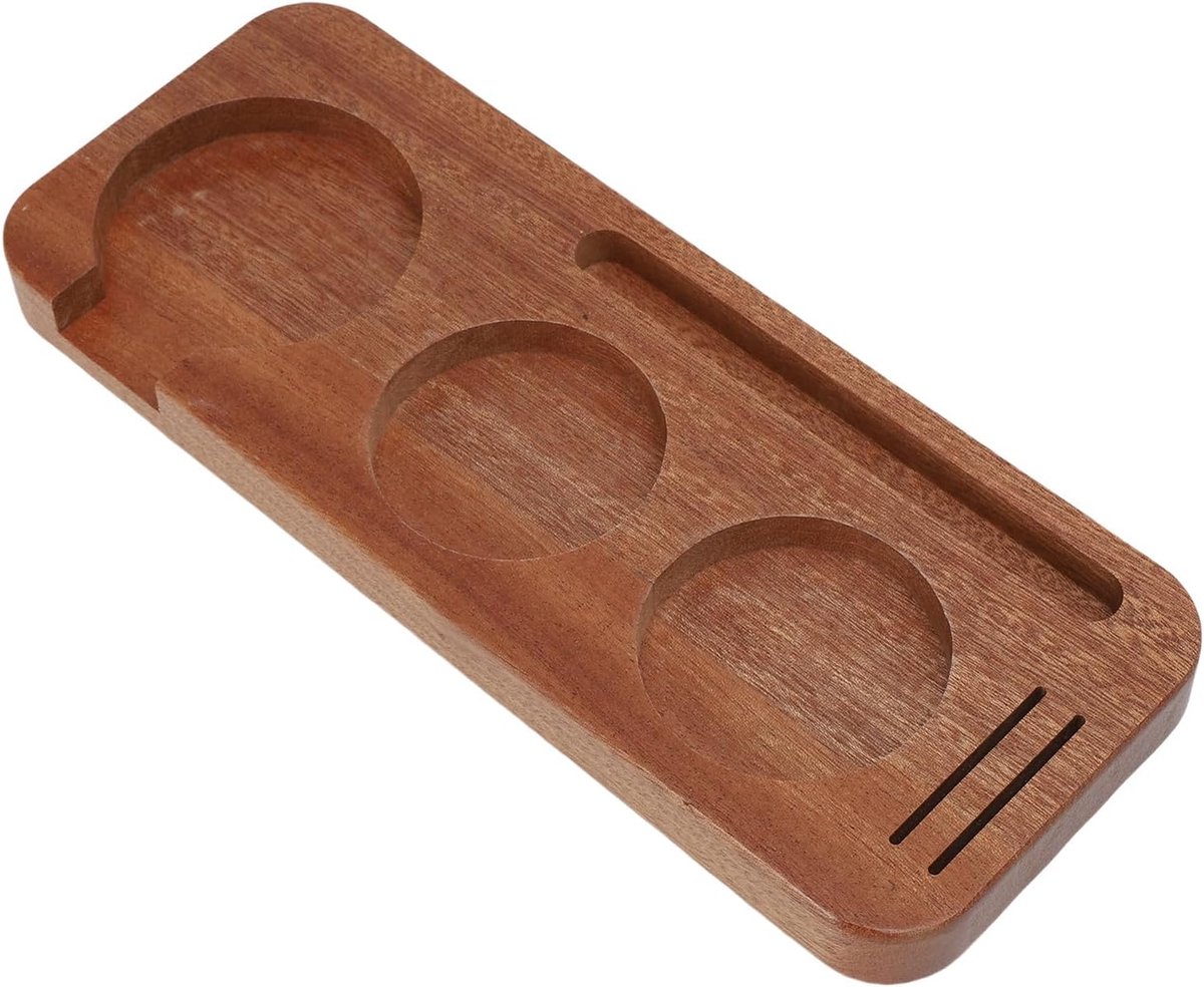 Koffie Tamper Station - Koffie Accessoire Houder - Barista Thuis - Massief Hout Ontwerp - 24x9.6cm - Bruin