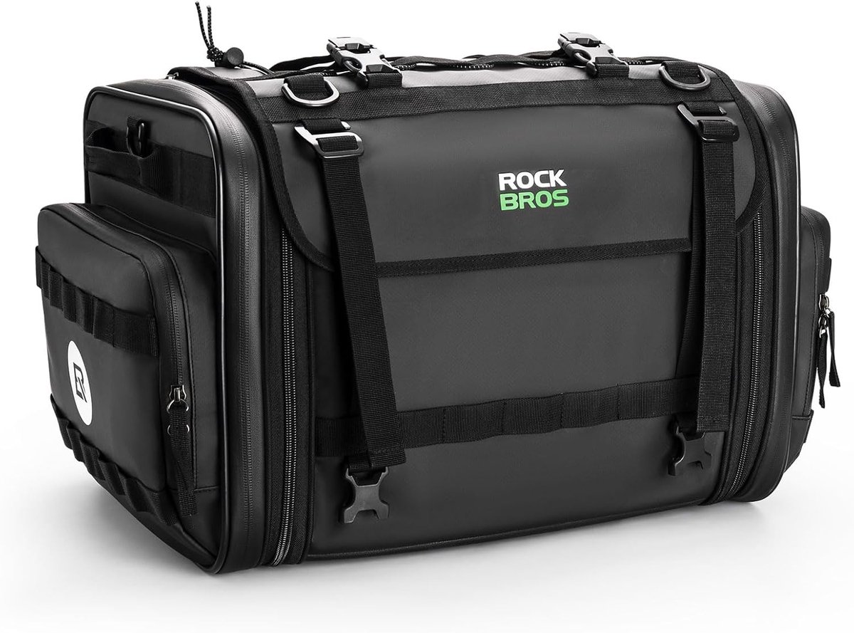 Motorfiets Zadeltas - Motor Bagage - Motor Reizen - Uitbreidbaar Volume - 43-50L - Zwart