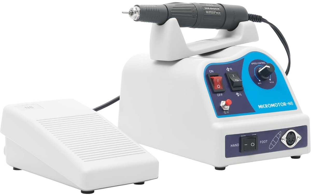 Elektrische Polijstmachine - Krachtige Slijpmachine - Laboratorium Werk - Traploze Instelling - 18 x 13 x 12 cm - Wit Zwart