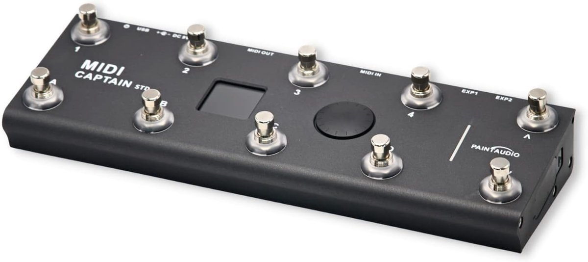 MIDI Voetcontroller - Muziek Controller - Muziek Software - Time Engine Functie - 10 Voetschakelaars - Zwart
