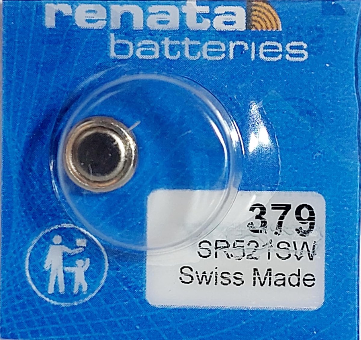 Knoopcelbatterij 379 - Zilveroxide batterij - Horloge voeding - 155 V spanning - SR521SW type