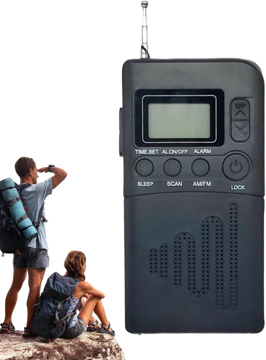 Draagbare Radio - Kleine Ontvanger - Kamperen Kantoor - Digitaal LCD Display - Compact Lichtgewicht