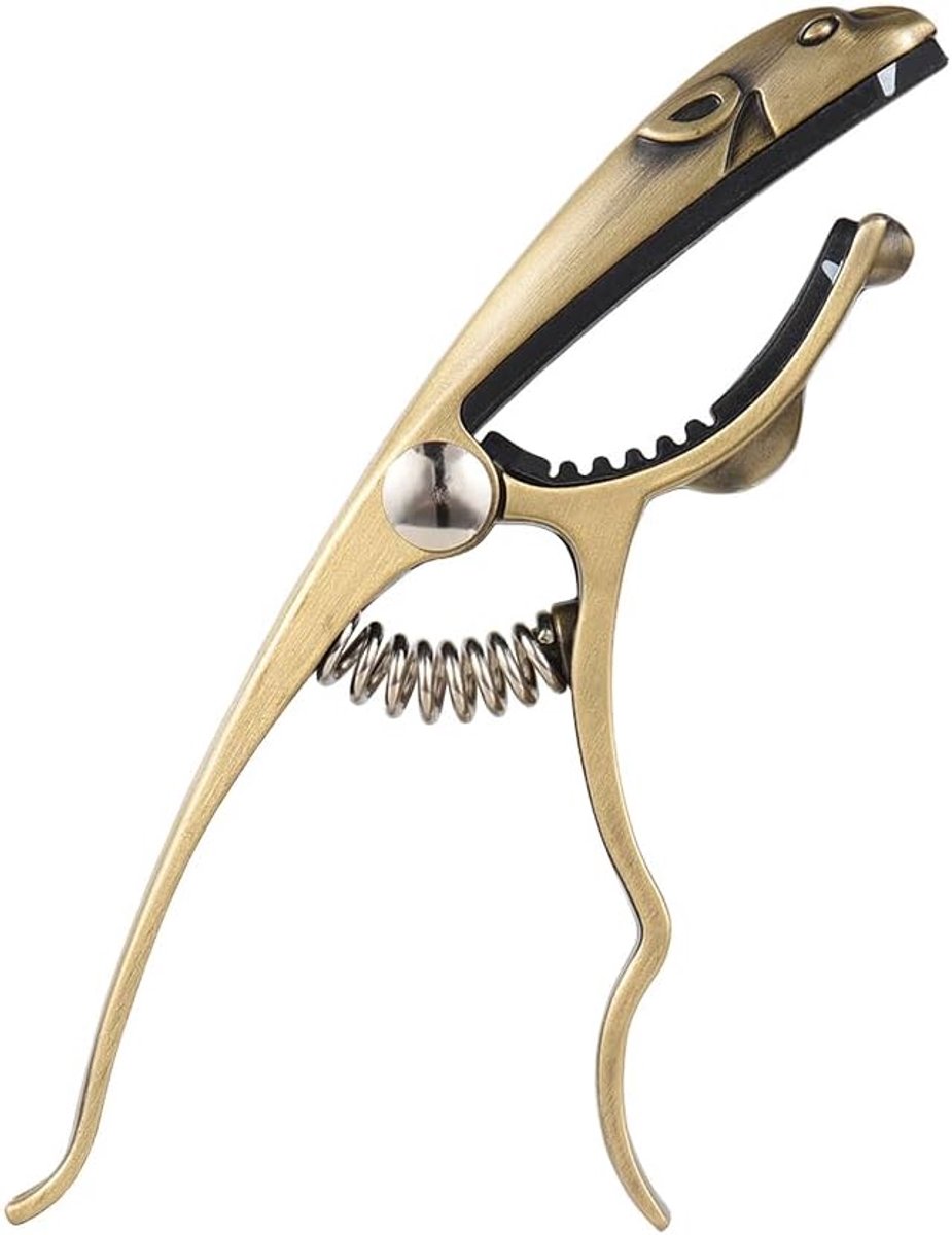 Gitaar Capo - Gereedschap - Snel Verwisselen - Luipaard Design - 14 x 6 cm - Goud