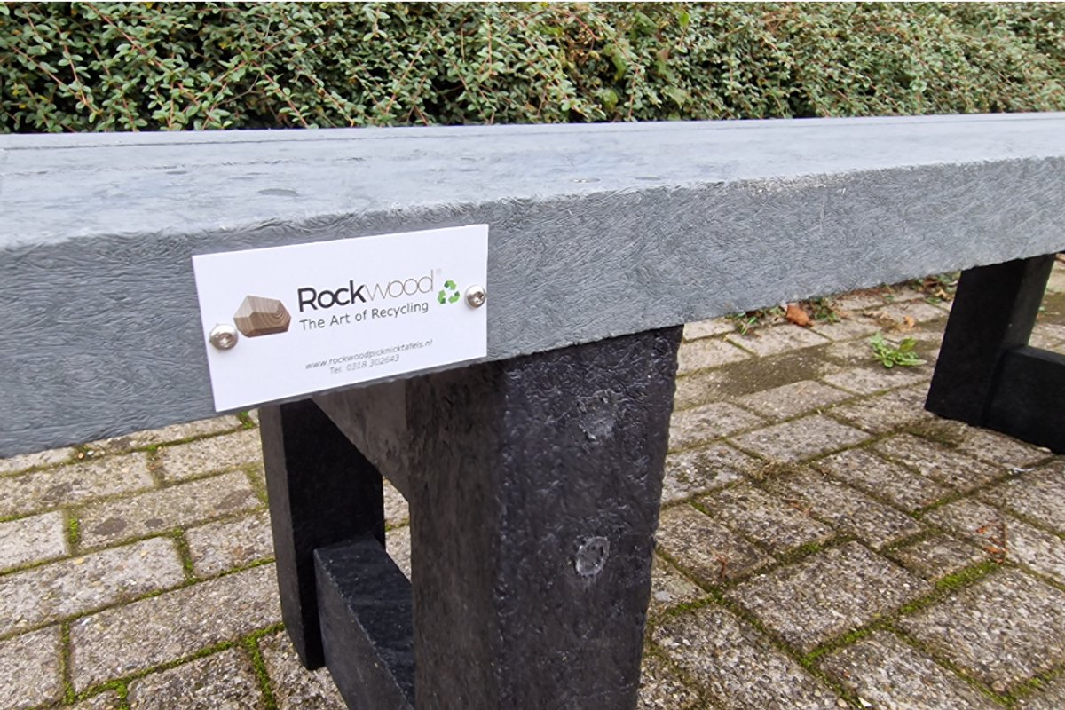 Rockwood® Zitbank Lifelong - Zwaar Kunststof (85kg) - Quartz Brown 2.40m inclusief montage op locatie Naturel