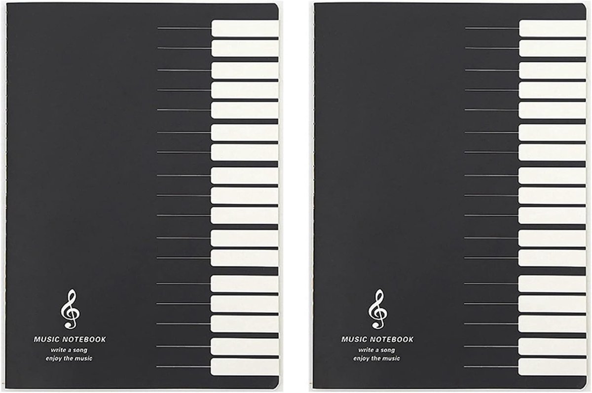 Muziek Notitieboek - Lijntjes Papier - Muziek Noteren - Twee Pakketten - 26x18cm