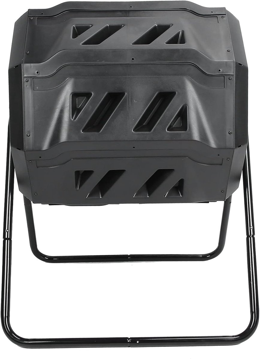 Compostbak 160L - Compostvat Tuin - Afval Verwerken - Dubbele Kamer - 72 x 93 cm