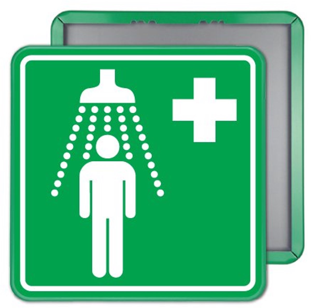 Nooddouche bord 40x40 cm - Bevestiging: Zonder bevestiging (alleen het bord)