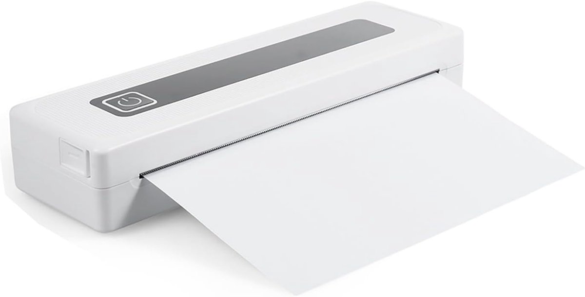 Draagbare Thermische Printer - Mini Fotoprinter - Printen voor Onderweg - Zonder Inkt Printen - A4 Formaat - Wit