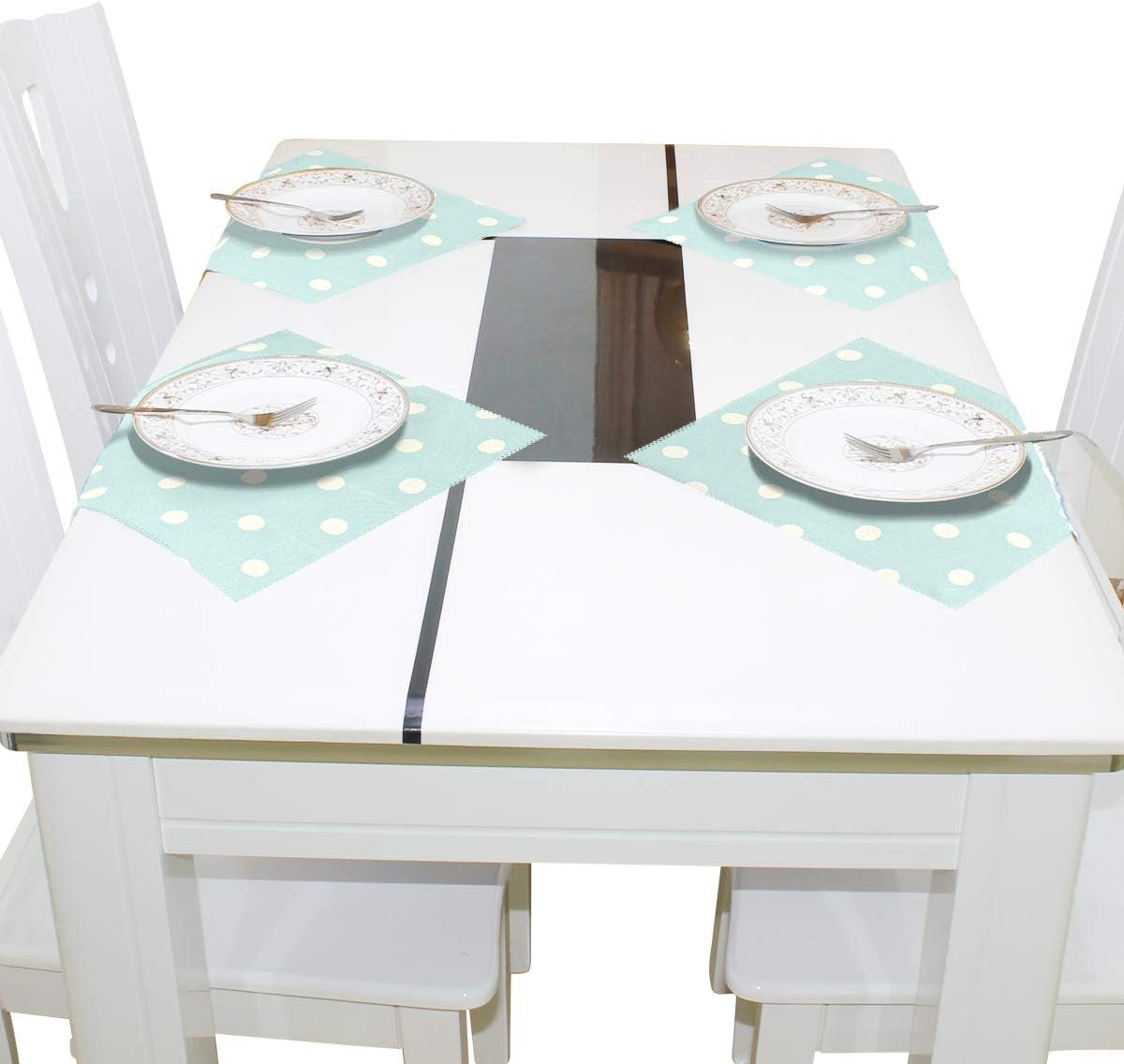 Tafelmat Stippen - Keukenmat - Eettafel Beschermen - Wasbaar & Vlekbestendig - 30x30 cm - Geel