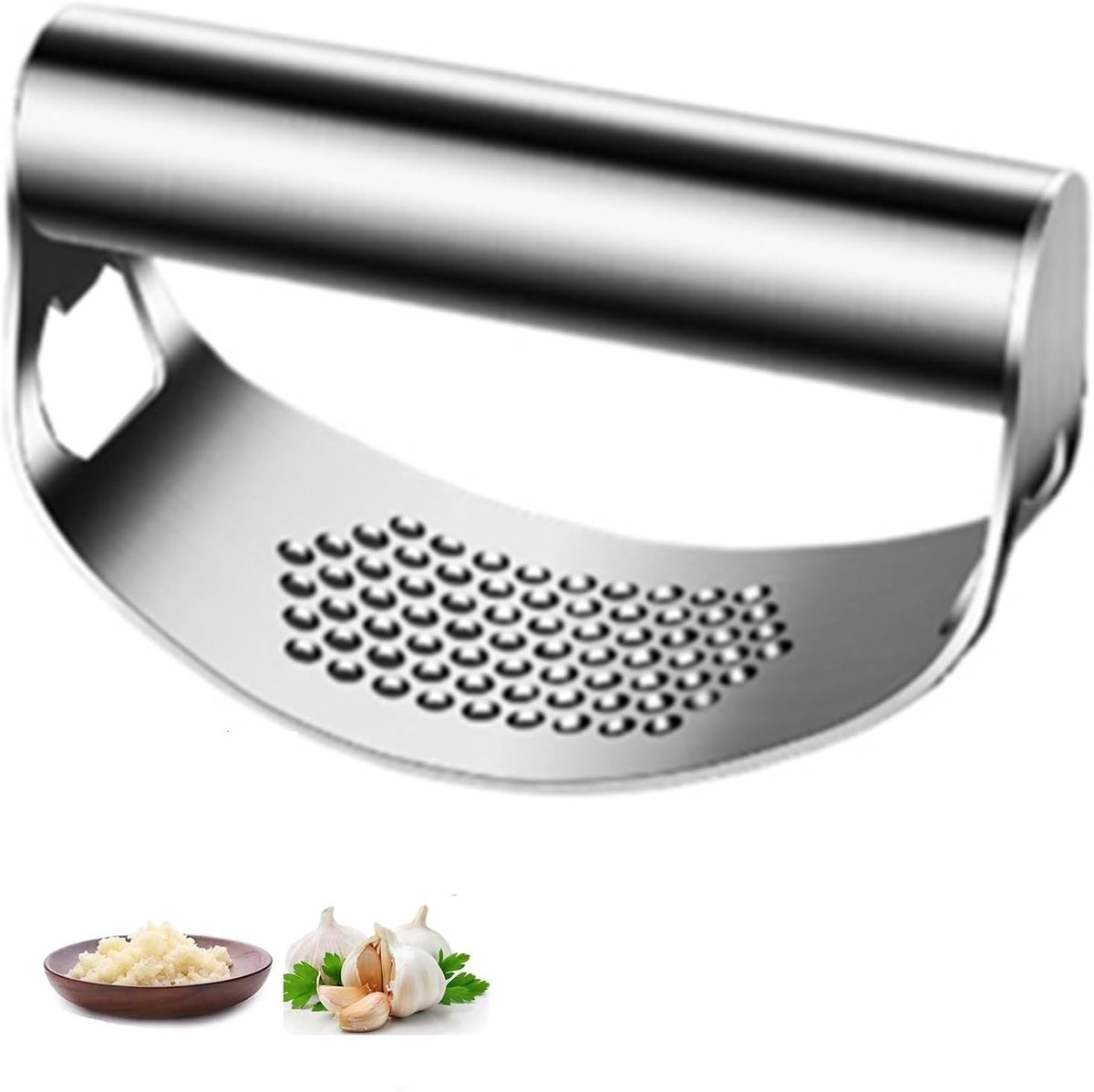 Knoflookpers - Keuken Gadget - Snel Kruiden Maken - Roestvrij Staal - Compact Ontwerp
